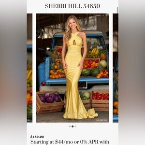 Sherri Hill #54850 Yellow Prom Dress